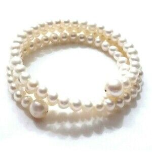 pearl bracelet layered coil cream ivory natural real normcore quiet luxury